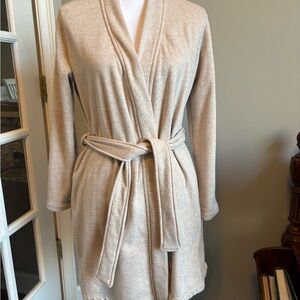 Ugg Clarence Sweatshirt Plush Wrap Robe Womens XS Taupe Light Tan